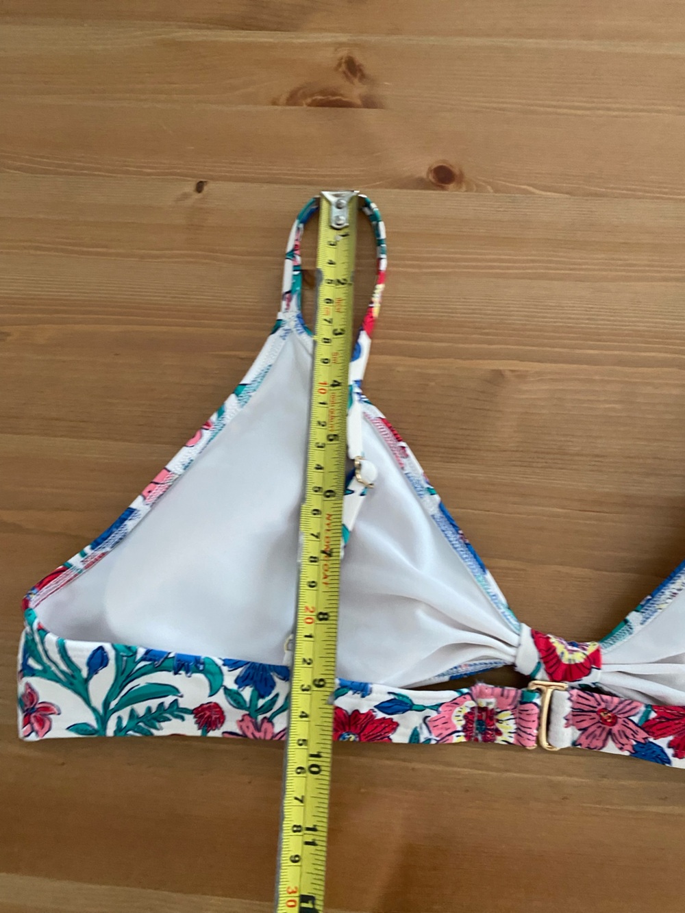 Vineyard Vines Tisbury Floral bikini Top Size XL Knot Front Adjustable Triangle - Picture 6 of 9